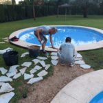 Colocación de piedra en piscinas